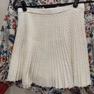 Alice and Olivia White Pleated Skirt